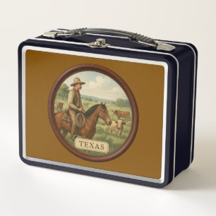 Texas Cowboy Metal Lunchbox