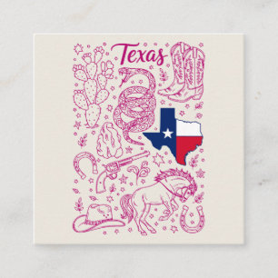 Texas Cowboy Pack Western Vibes Square Business Card