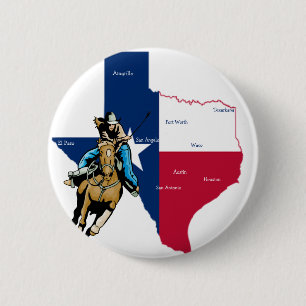 Texas Cowgirl 6 Cm Round Badge