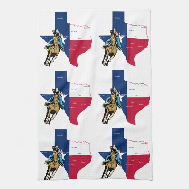 Texas Cowgirl Tea Towel (Vertical)
