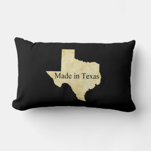 Texas Cream and Black Lumbar Throw Pillow