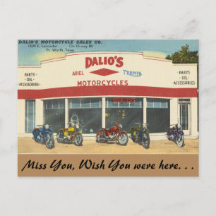 Texas, Dalio's Motorcycles, Fort Worth Postcard