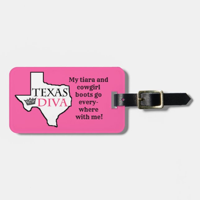 "Texas Diva" Luggage Tags (Front Horizontal)