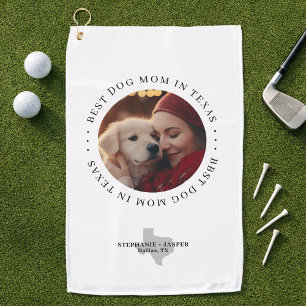Texas Dog Mum Personalised Photo Golf Towel