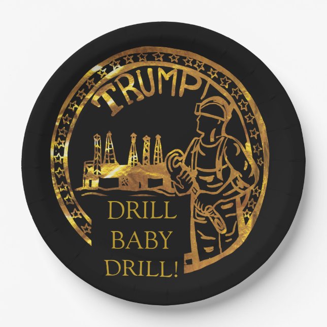 TEXAS DRILL BABY DRILL PAPER PLATE (Front)
