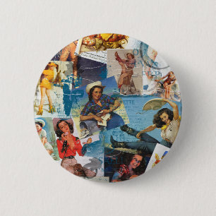 Texas Eclectic " Cowgirl Collection No. 2 6 Cm Round Badge