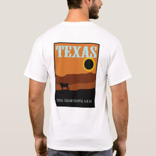 Texas Eclipse Travel Poster two sided T-Shirt