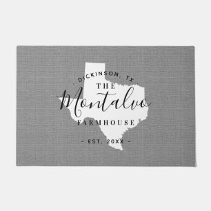 Texas Family Monogram State Doormat