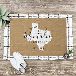 Texas Family Monogram State Doormat