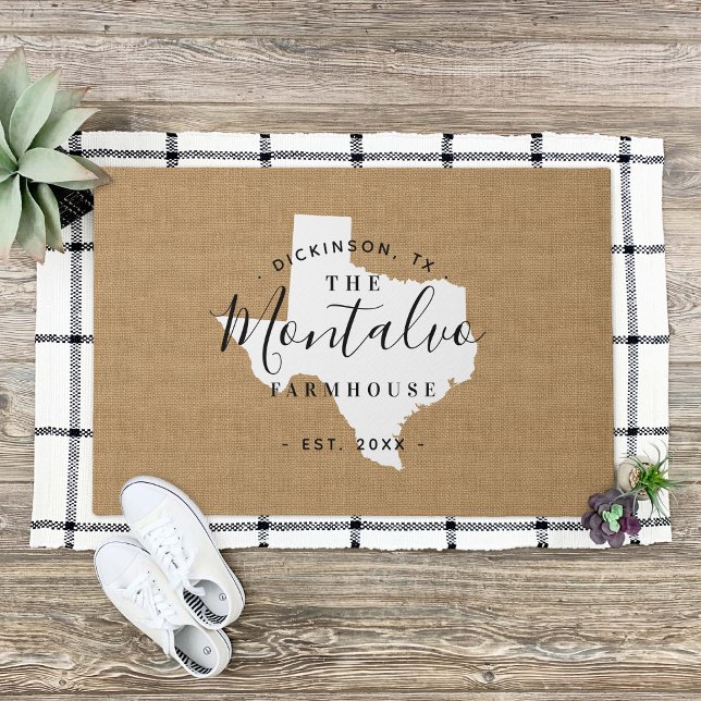 Texas Family Monogram State Doormat (Creator Uploaded)