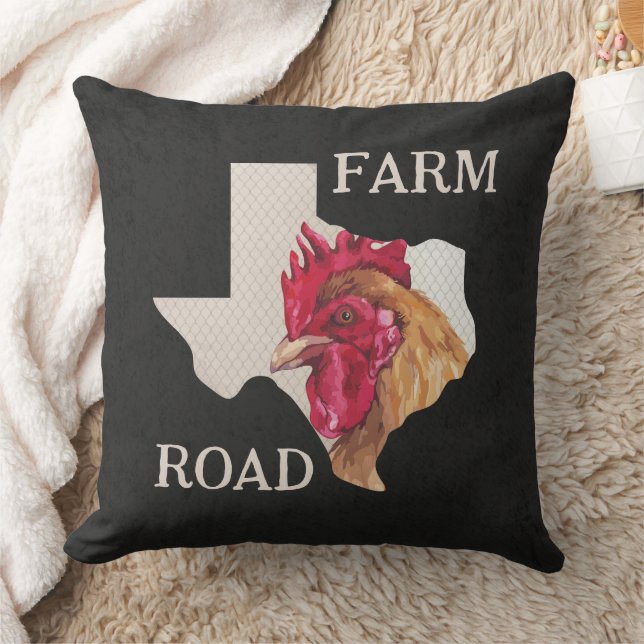 Texas Farm Road Chicken Cushion (Blanket)