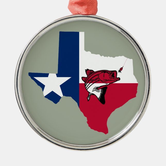 Texas Fishing Metal Tree Decoration (Front)