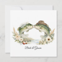 Texas Fishing Wedding Invitation Cowboy Hat Bass