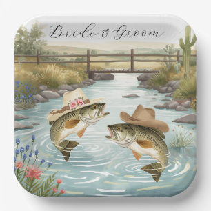 Texas Fishing Wedding  Paper Plate