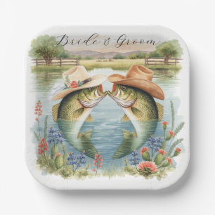 Texas Fishing Wedding  Paper Plate