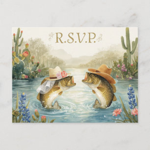 Texas Fishing Wedding R.S.V.P. response  Postcard