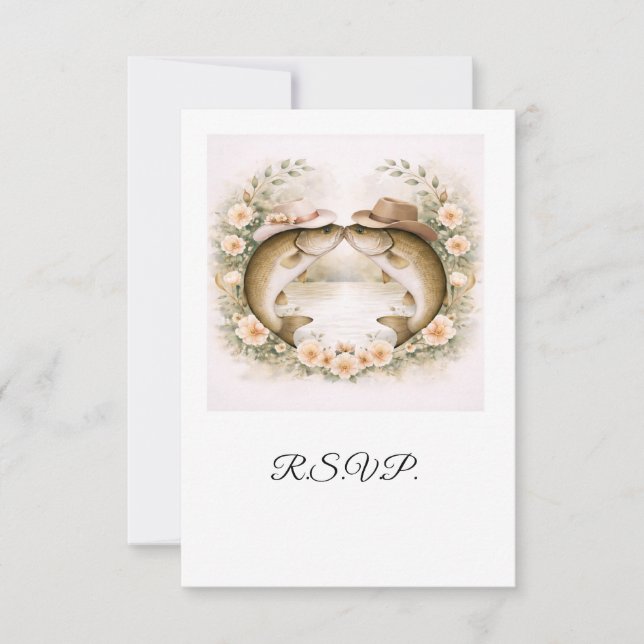 Texas Fishing Wedding RSVP Card  (Front)