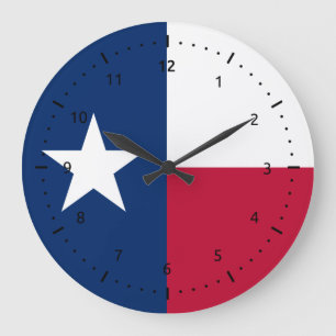 Texas flag, American state flag Large Clock