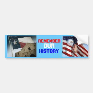 texas flag and alamo, FlagEagleFoldedHands, REM... Bumper Sticker