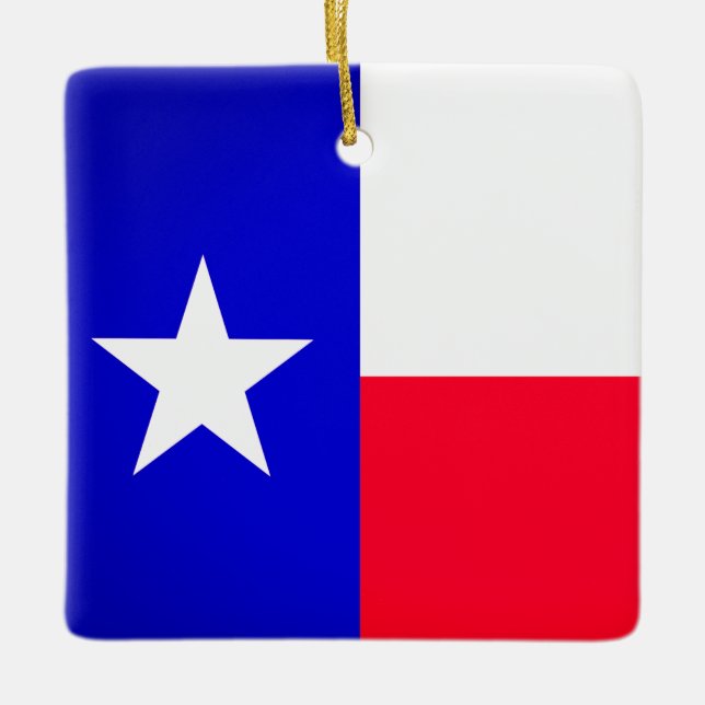 Texas Flag and Bluebonnets Ornament (Front)