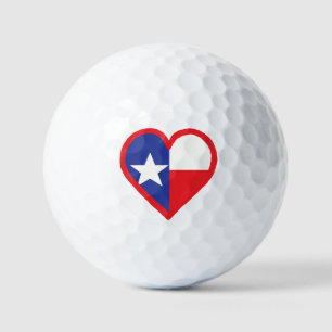 Texas Flag and Heart Design Golf Balls
