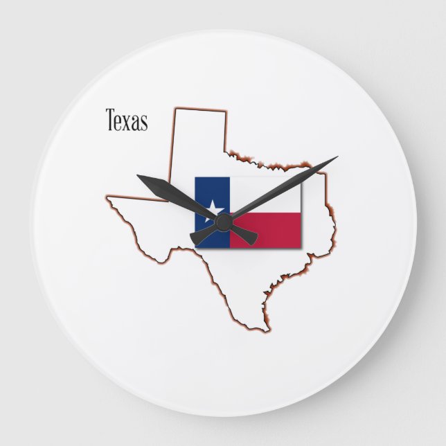 Texas Flag and Map Large Clock (Front)