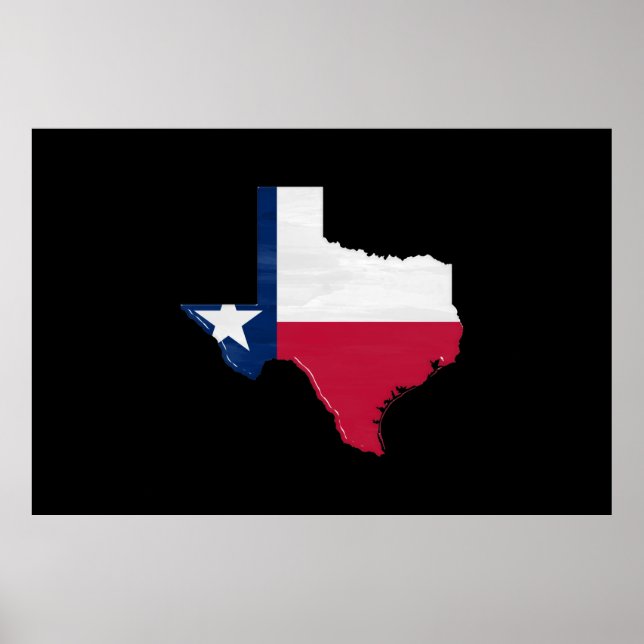 Texas flag and map poster (Front)