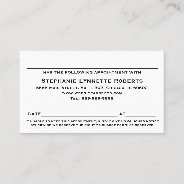 Texas Flag Appointment Card (Front)