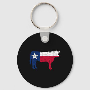 Texas Flag Bbq Beef Butcher Cuts Rbecue - Texan Bu Key Ring