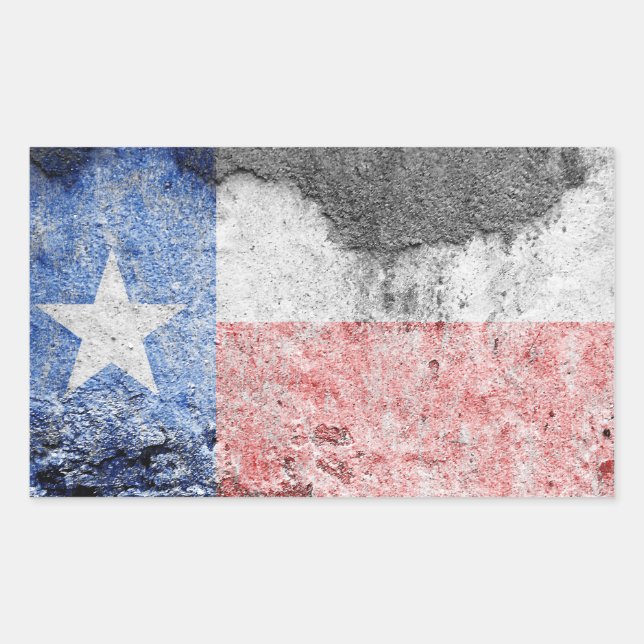 texas flag brick wall rectangular sticker (Front)
