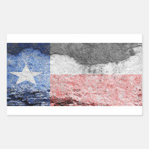 texas flag brick wall rectangular sticker