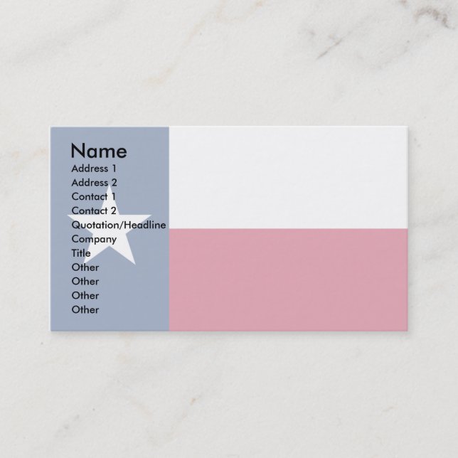 Texas Flag Business Card (Front)