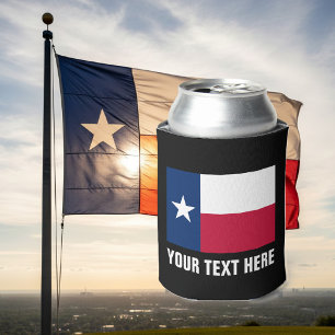 Texas flag can coolers Texan pride beer holder