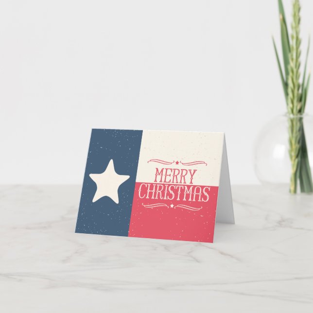 Texas Flag Christmas Greeting Card (Front)