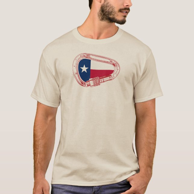 Texas Flag Climbing Carabiner T-Shirt (Front)