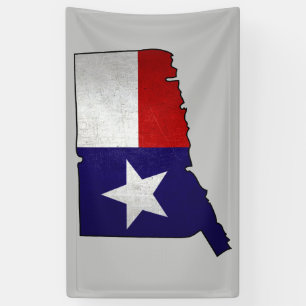 Texas flag Connecticut outline banner