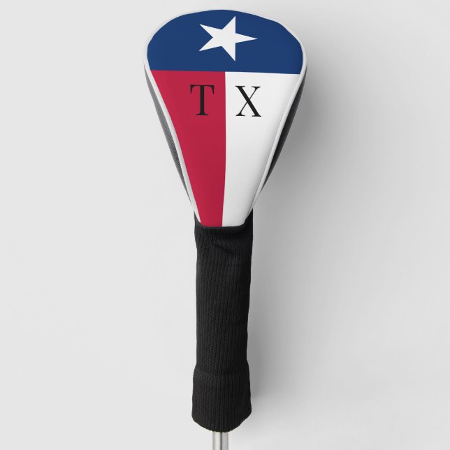 Texas flag custom monogram golf club head cover (Front)