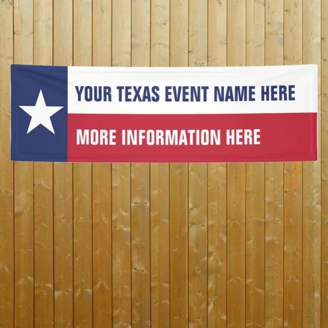 Texas flag event banner with your information (Creator Uploaded)
