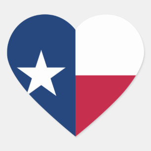 Texas Flag Heart Sticker