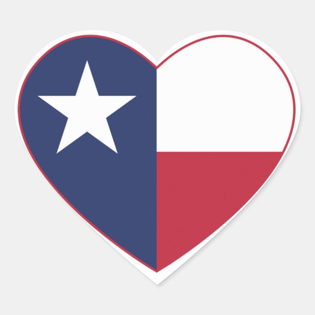 Texas Flag Heart Sticker (Front)