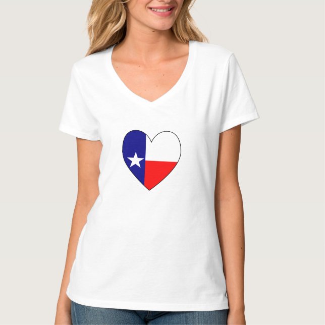 Texas Flag Heart T-Shirt (Front)