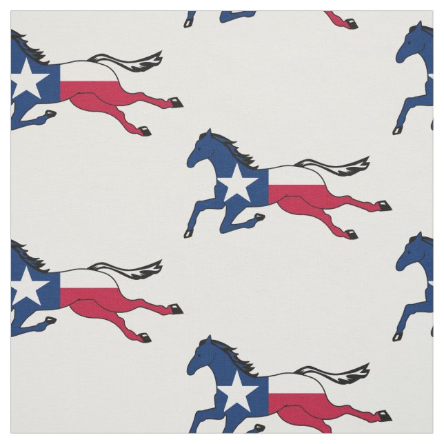 Texas Flag Horse Running Fabric (Swatch)