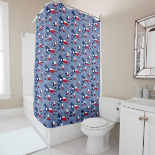 Texas Flag Horses Hats Boots And Ropes Blue Shower Curtain