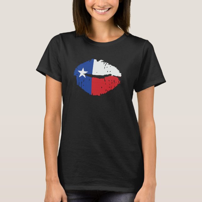 Texas Flag Lips T-Shirt (Front)
