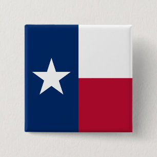 Texas Flag: Longhorns, The Texan Lone Star State 15 Cm Square Badge