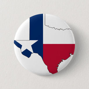 Texas Flag Map 6 Cm Round Badge