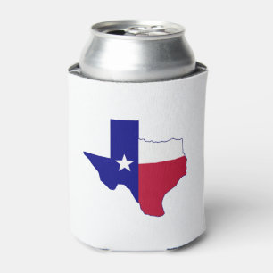 Texas Flag Map Can Cooler