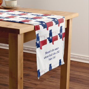 TEXAS Flag Map Customised Scripture Short Table Runner