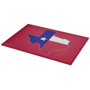 Texas Flag Map Cutting Board