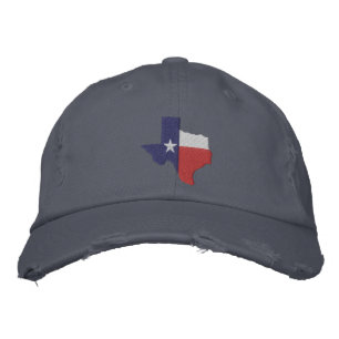Texas Flag Map Embroidered Hat